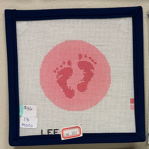 Baby Footprints - Pink 3” Round