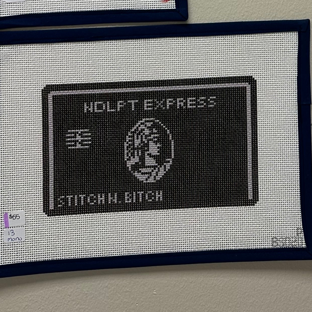 Black Card PRINTED Canvas 18 mesh